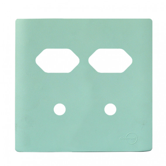 Placa p/ 2 Tomadas + 2 Furos 4x4 - Novara Siciliano 